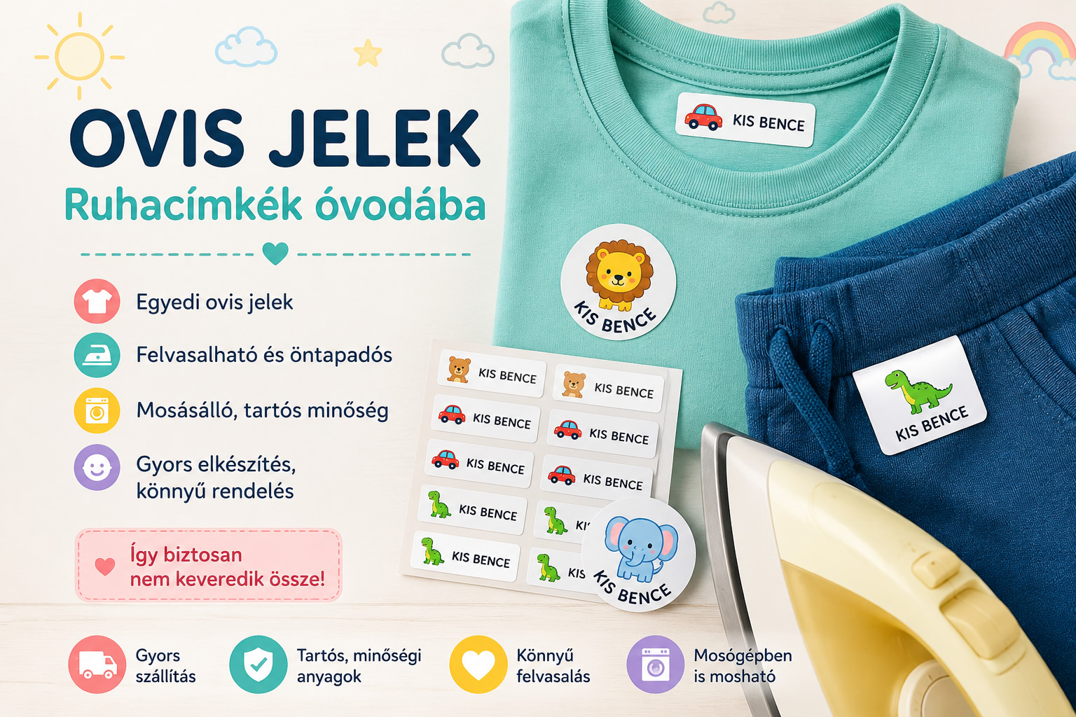 Ovis jelek és ruhacímkék Ovis jelek és ruhacímkék